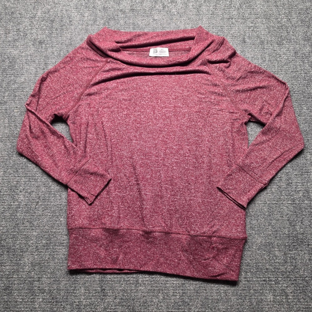 Three Sixty Six Size M/L Burgundy Heather Off The Shoulder Soft Knit Top